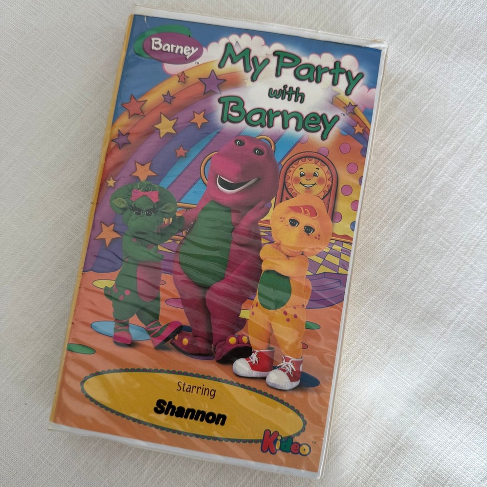 Barney My Party with Barney Starring Shannon VHS Purple Tape 1998 Kideo Vintage